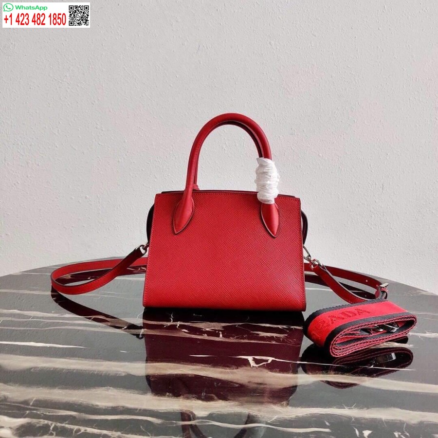 Replica Prada 1ba269 Borsa Prada Monocromatica In Pelle Saffiano Rossa