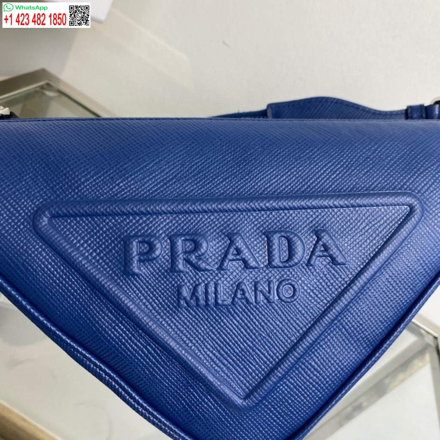Replika Prada Saffiano Prada Trojuholníková Taška 2vh155 Modrá