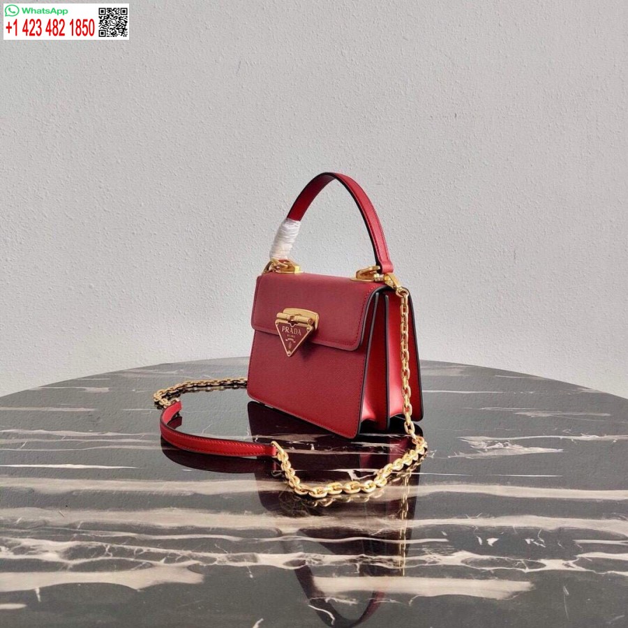 Replica Prada Saffiano Leather Symbole Bag 1BN021 Red