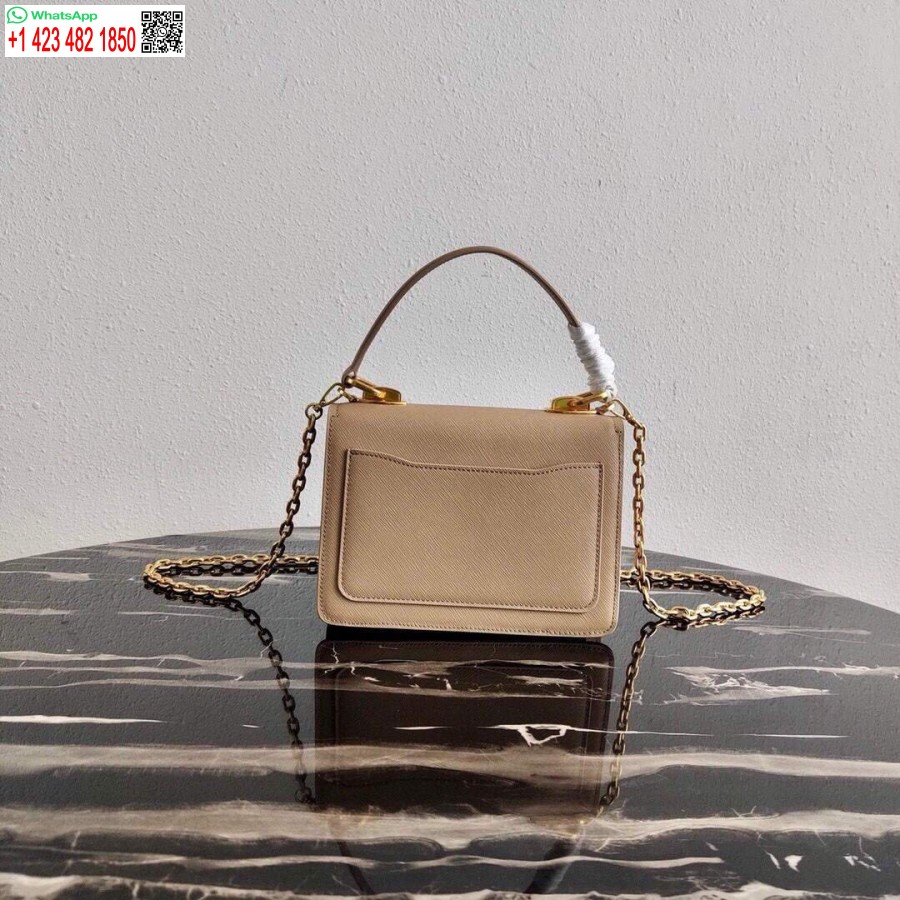 Replica Prada Saffiano Leather Symbole Bag 1BN021 Apricot
