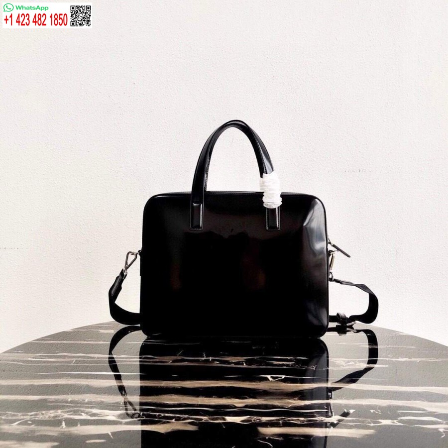 Replica Prada Saffiano Leather Briefcase Bag 2VE368 Black