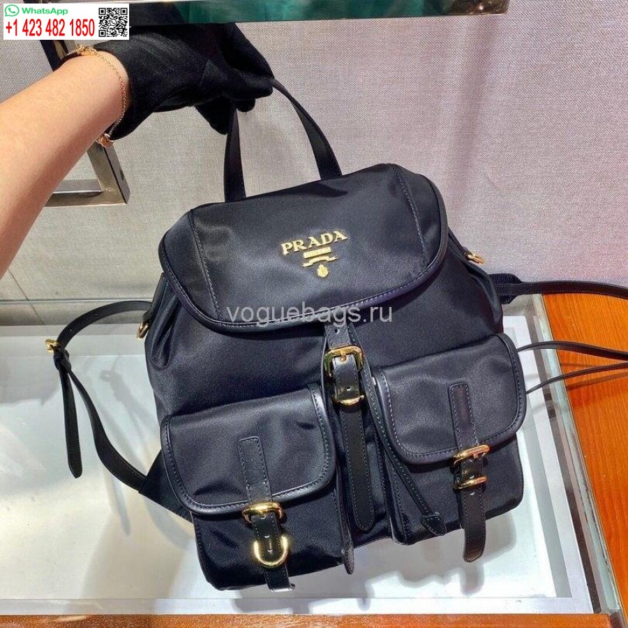 Replica Prada Robot Stoffryggsekk 1bz677 I Svart