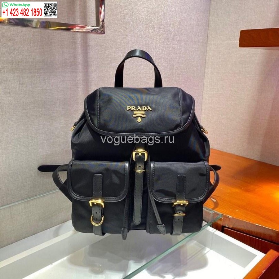 Replica Prada Robot Fabric Backpack 1BZ677 In Black