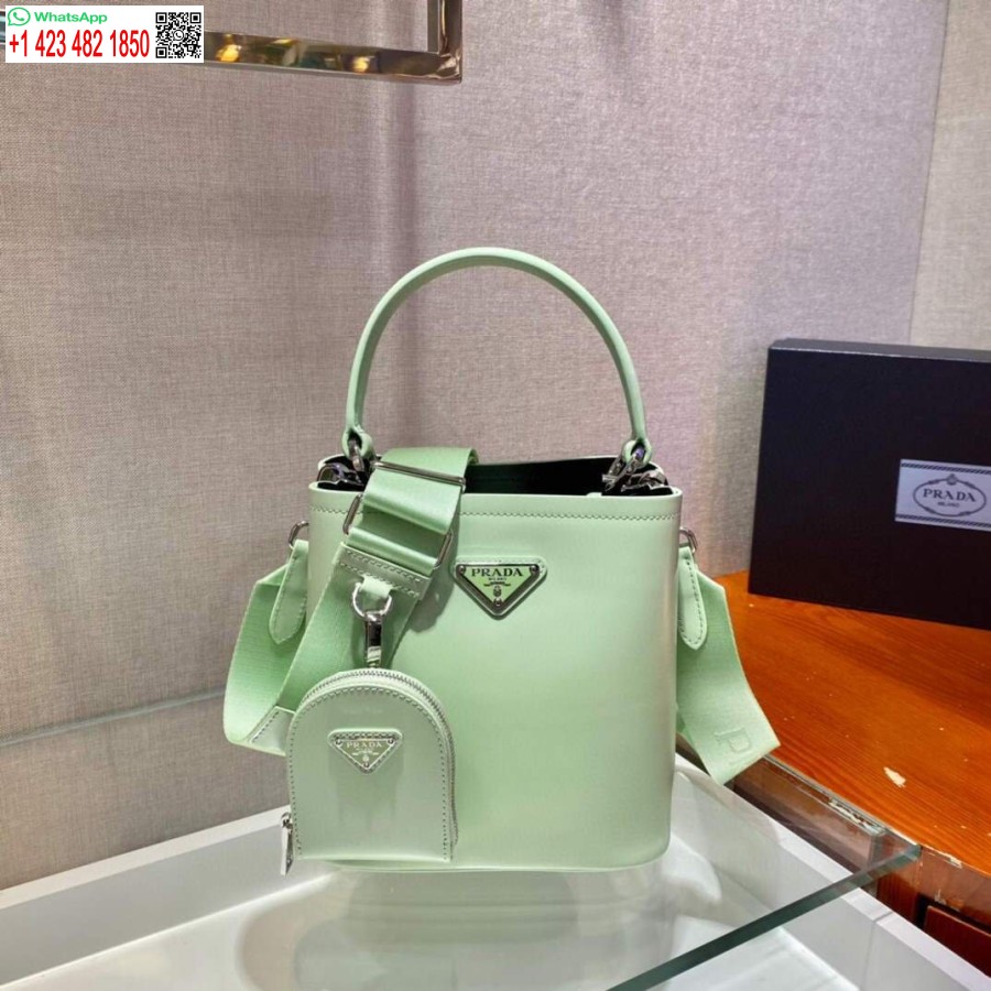 Replica Prada Panier ostrich leather 1BA319 Bag Green