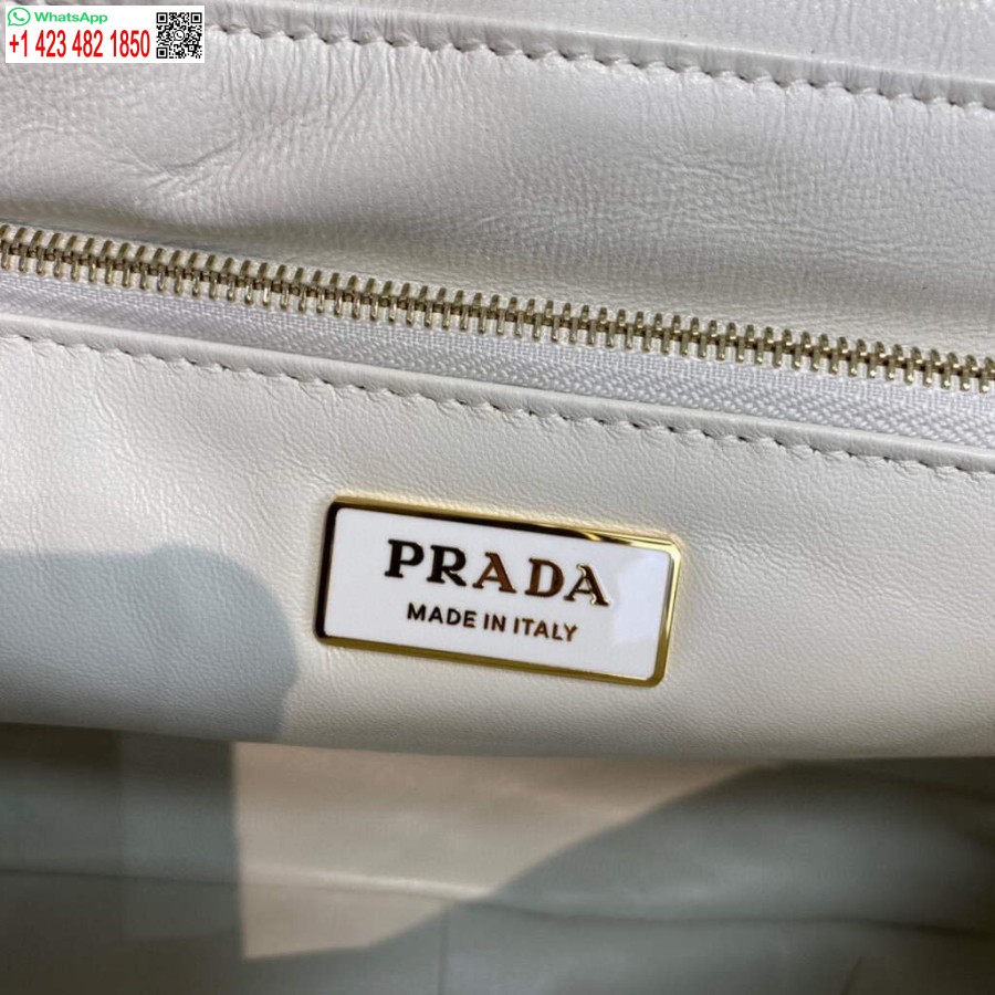 Replika Prada Yastıklı Nappa Deri Omuz Çantası 1bd306 Bej