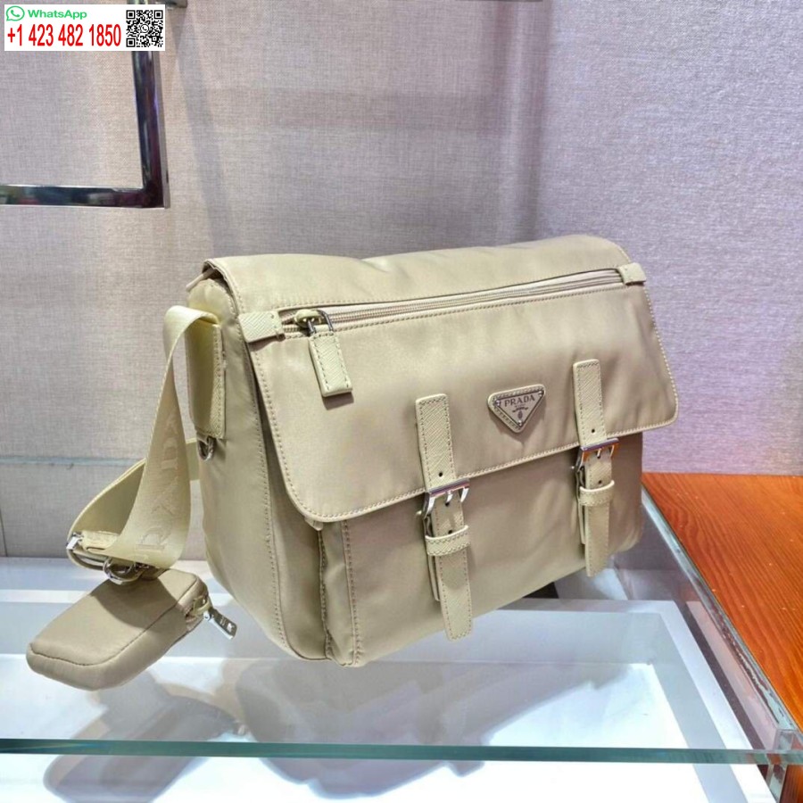Replica Prada Medium Nylon Shoulder Bag 1BD671 Apricot