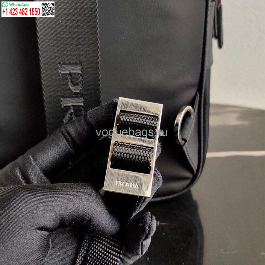 Réplica De Bolso Mochila De Nailon Prada 2vz026 En Negro