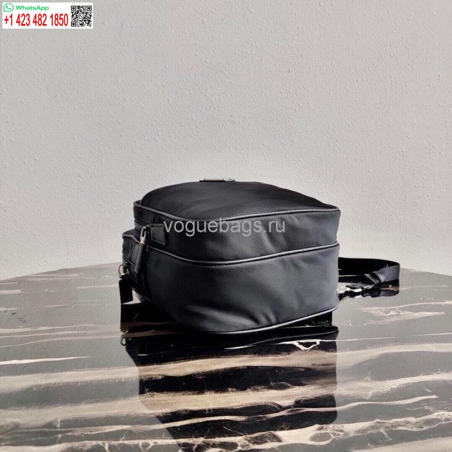 Réplica De Bolso Mochila De Nailon Prada 2vz026 En Negro