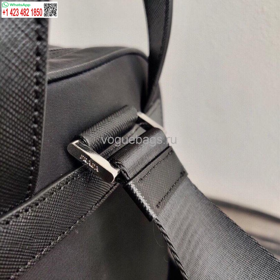 Réplica De Bolso Mochila De Nailon Prada 2vz026 En Negro