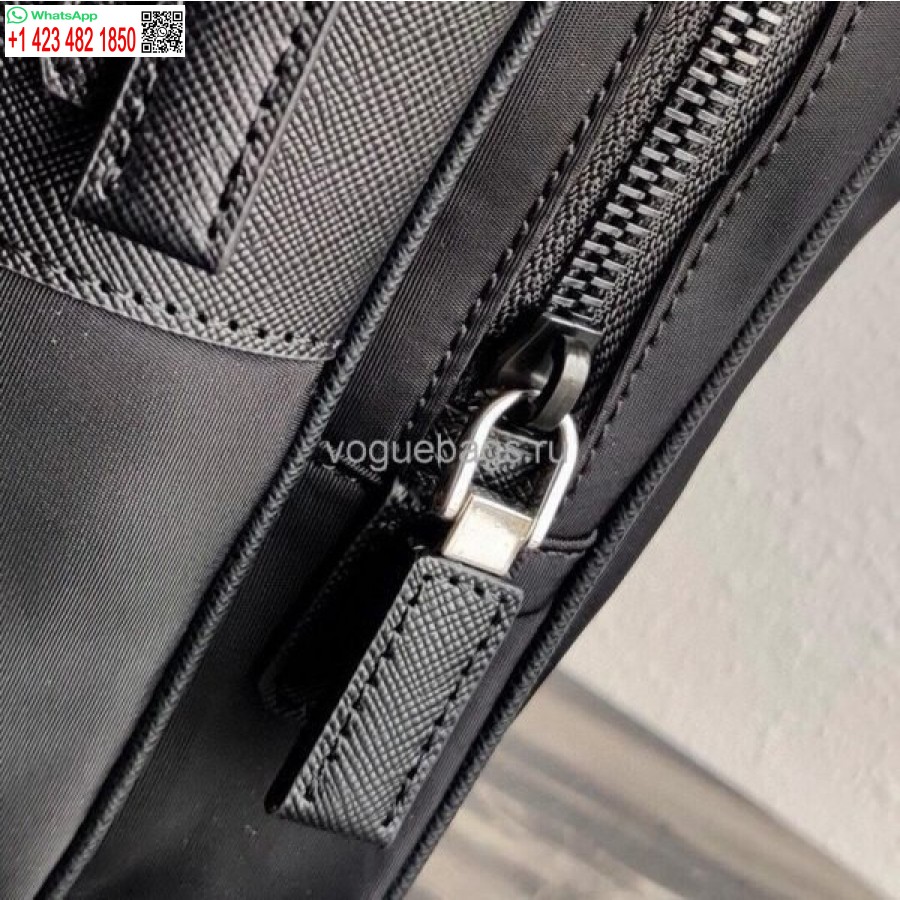 Réplica De Bolso Mochila De Nailon Prada 2vz026 En Negro