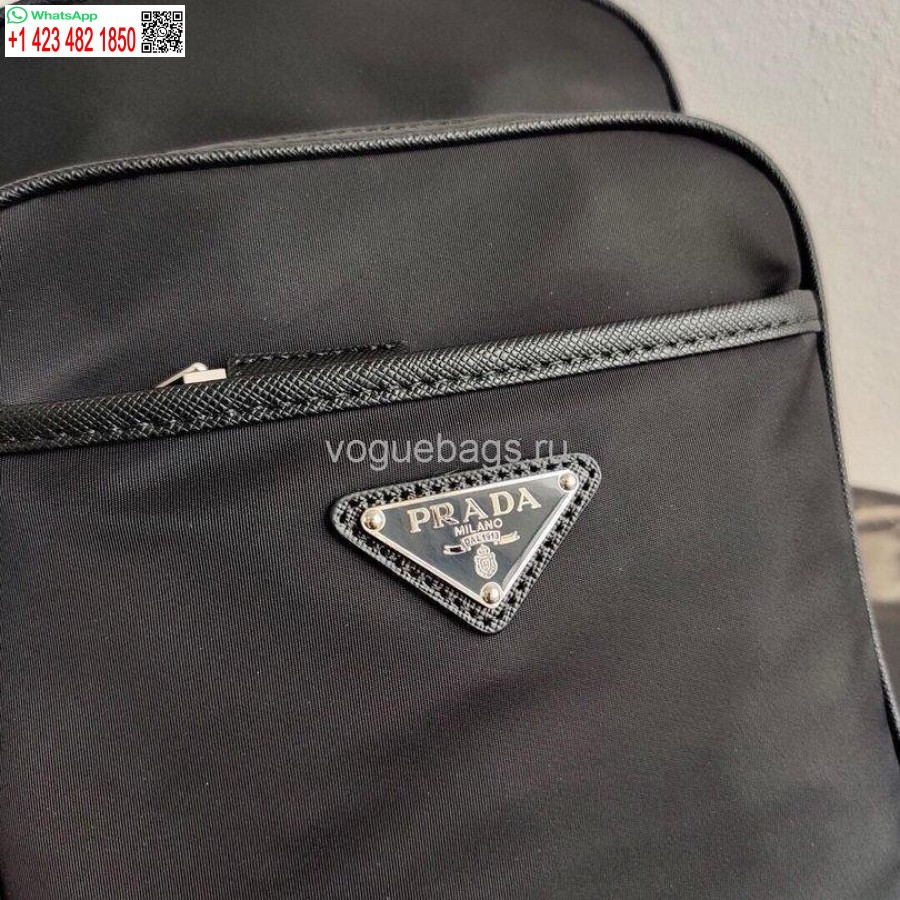 Réplica De Bolso Mochila De Nailon Prada 2vz026 En Negro