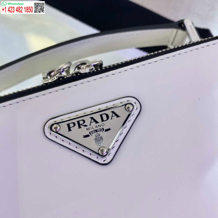 Replik Prada 2VH069 Brique Saffiano Glattledertasche Weiß