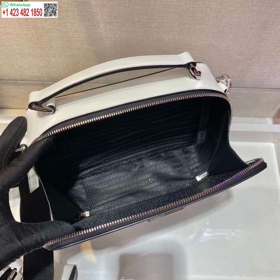 Replik Prada 2VH069 Brique Saffiano Glattledertasche Weiß