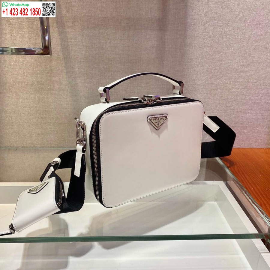 Replica Prada 2VH069 Brique Saffiano Smooth leather bag White