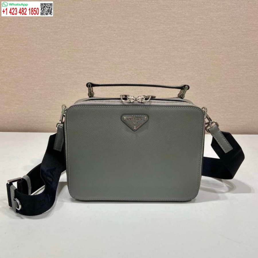 Replica Prada 2VH069 Brique Saffiano leather bag Gray
