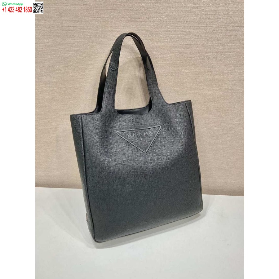 Replica Prada 2VG092 Leather Tote Shoulder Bags Black