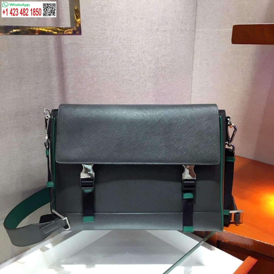 Replica Prada 2VD018 Shoulder Bag Men Black and Green