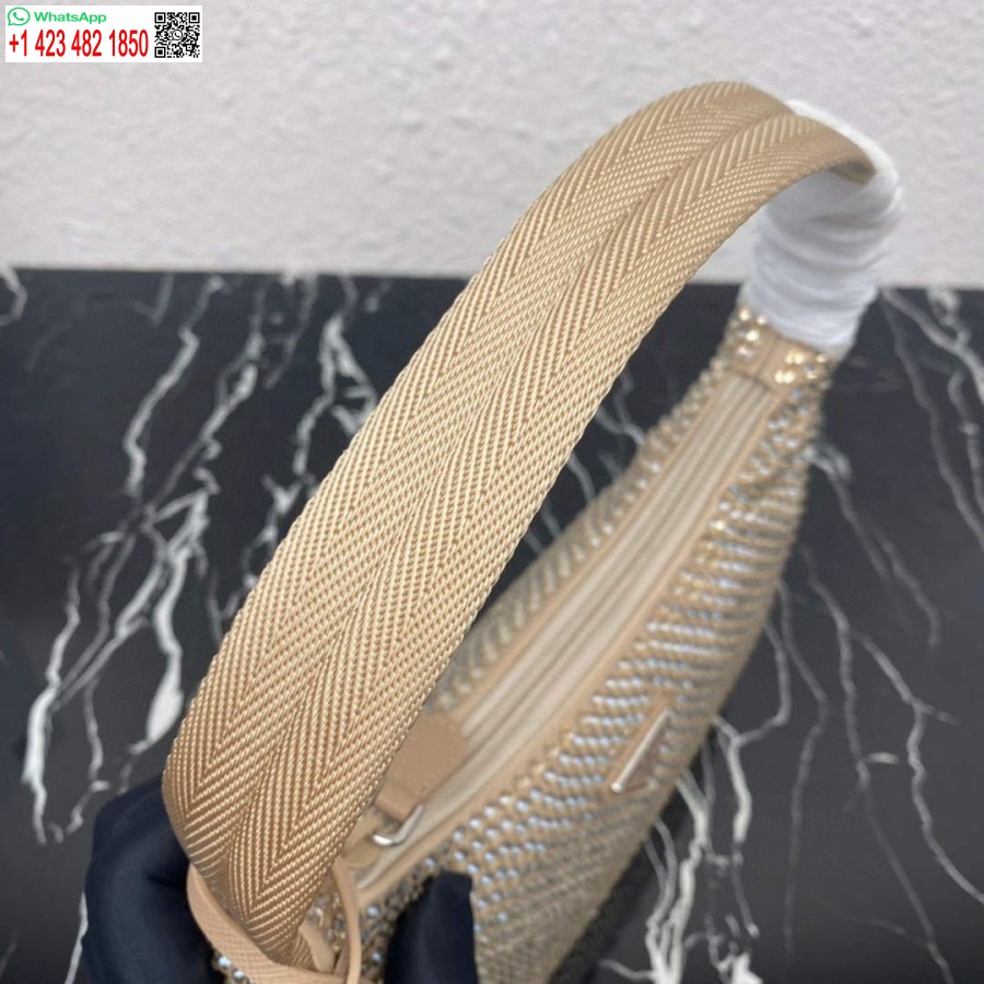 Réplica Prada 1ne515 Mini-bolsa De Cetim Com Cristais Artificiais Damasco