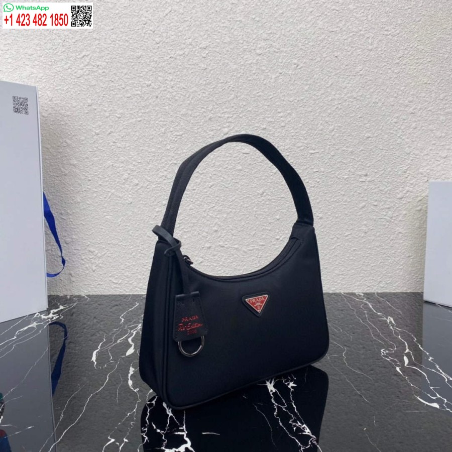 Replica Prada 1ne515 Re-nylon Riedizione 2000 Mini-bag Nera Rossa