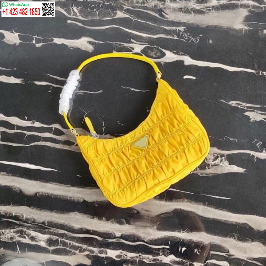 Sarı çoğaltma Prada 1ne204 Prada Naylon Ve Saffiano Deri Mini çanta