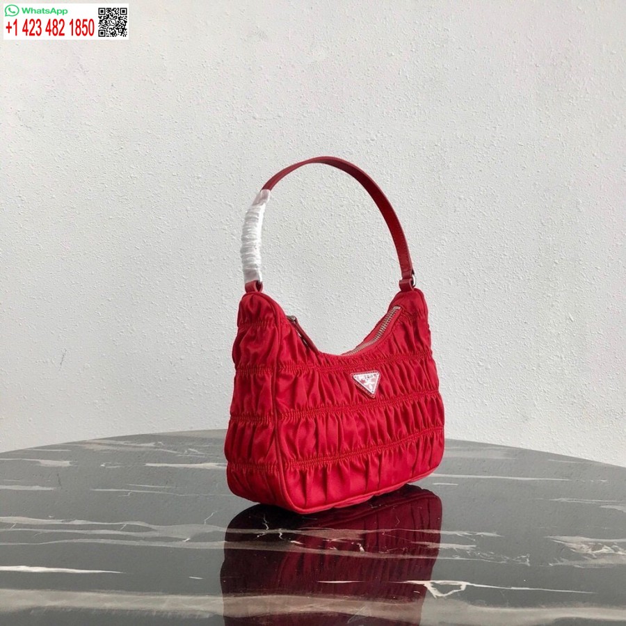 Replica Prada 1NE204 Prada Nylon and Saffiano Leather Mini Bag in Red