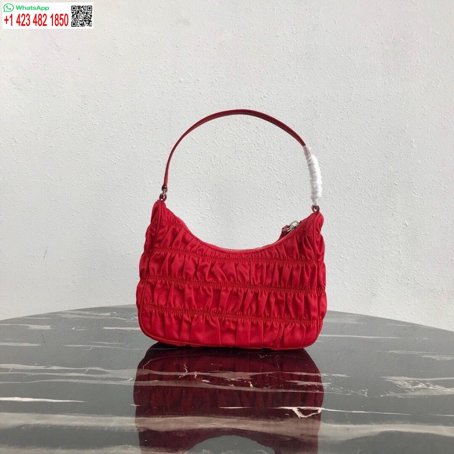 Replica Prada 1NE204 Prada Nylon and Saffiano Leather Mini Bag in Red