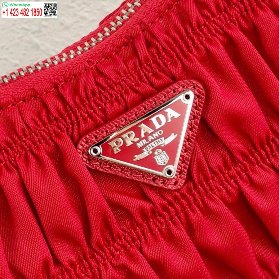 Replica Prada 1NE204 Prada Nylon and Saffiano Leather Mini Bag in Red