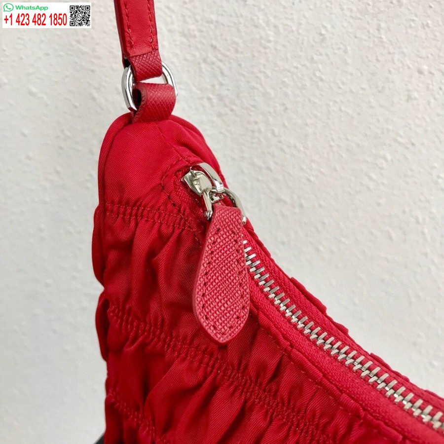 Replica Prada 1NE204 Prada Nylon and Saffiano Leather Mini Bag in Red
