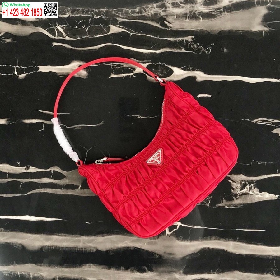 Replica Prada 1NE204 Prada Nylon and Saffiano Leather Mini Bag in Red