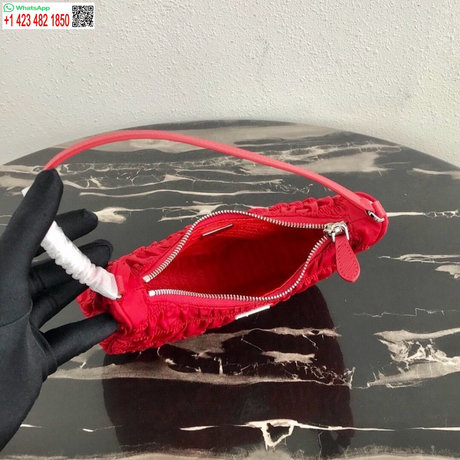 Replica Prada 1NE204 Prada Nylon and Saffiano Leather Mini Bag in Red