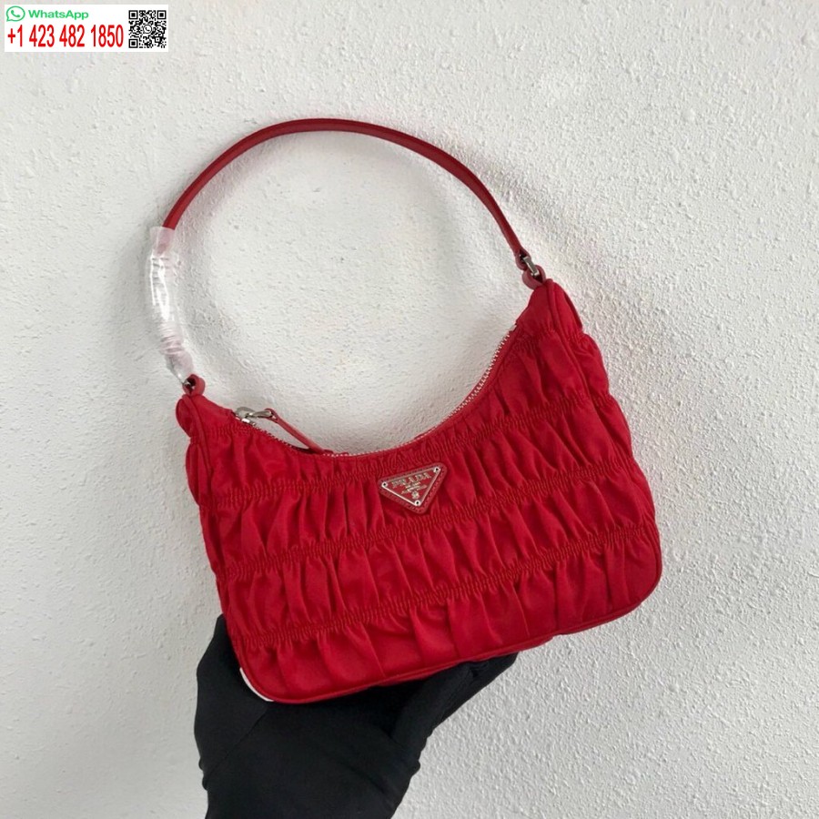 Replica Prada 1NE204 Prada Nylon and Saffiano Leather Mini Bag in Red