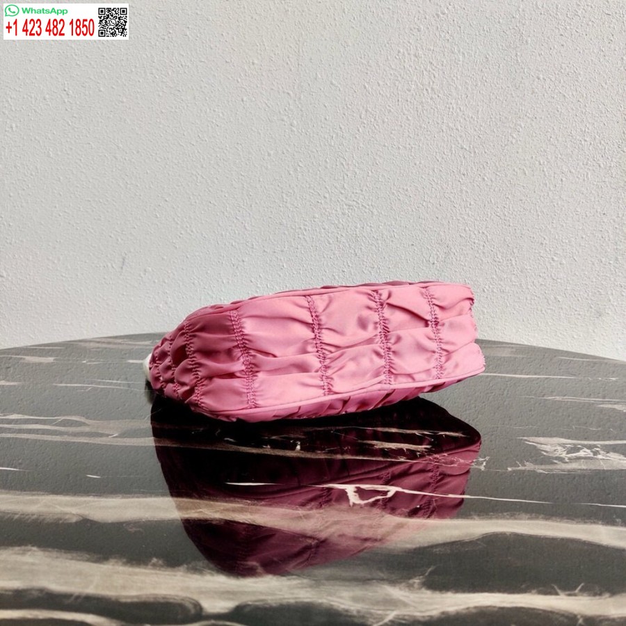 çoğaltma Prada 1ne204 Prada Naylon Ve Pembe Saffiano Deri Mini çanta