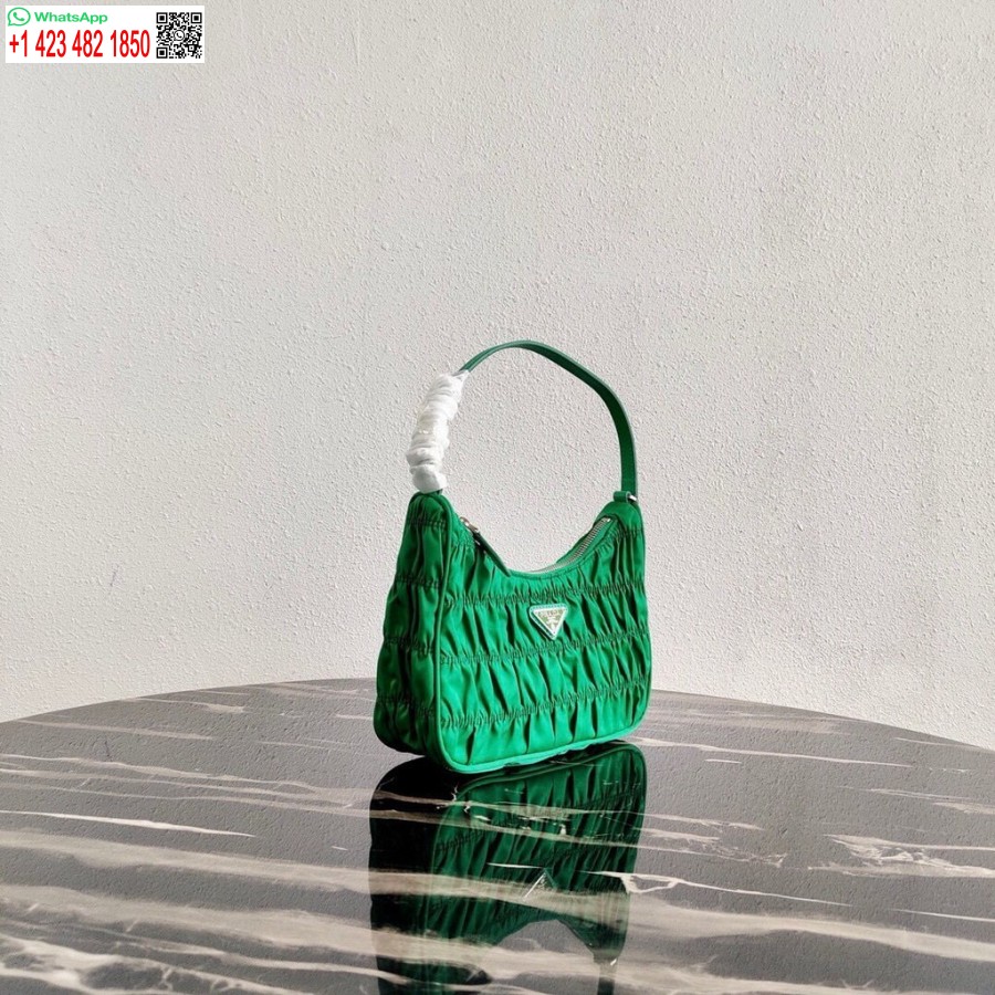 Replica Prada 1NE204 Prada Nylon and Saffiano Leather Mini Bag in Green