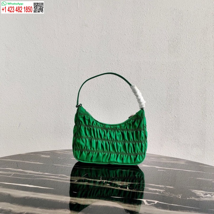 Replica Prada 1NE204 Prada Nylon and Saffiano Leather Mini Bag in Green