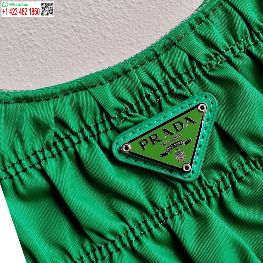 Replica Prada 1NE204 Prada Nylon and Saffiano Leather Mini Bag in Green