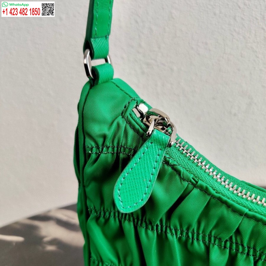 Replica Prada 1NE204 Prada Nylon and Saffiano Leather Mini Bag in Green