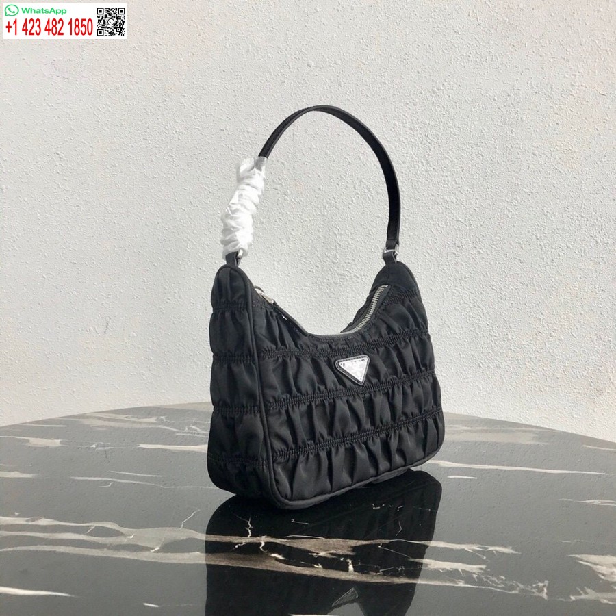 Replica Prada 1NE204 Prada Nylon and Saffiano Leather Mini Bag in Black