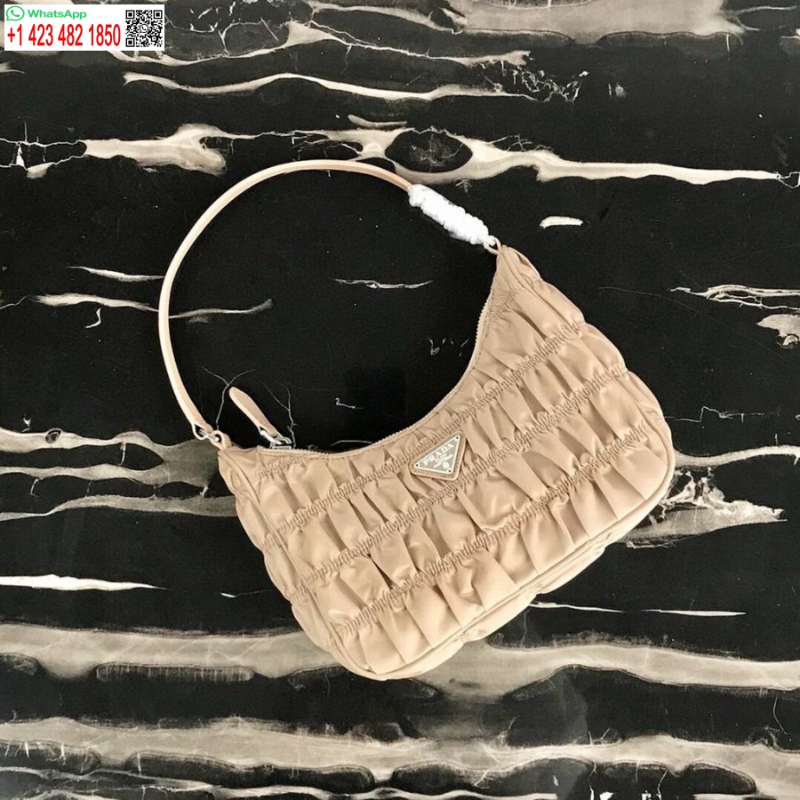 Replica Prada 1NE204 Prada Nylon and Saffiano Leather Mini Bag in Apricot