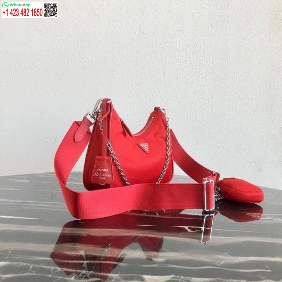 Replica Prada 1BH204 Prada Re-Edition 2005 Nylon Bag Red