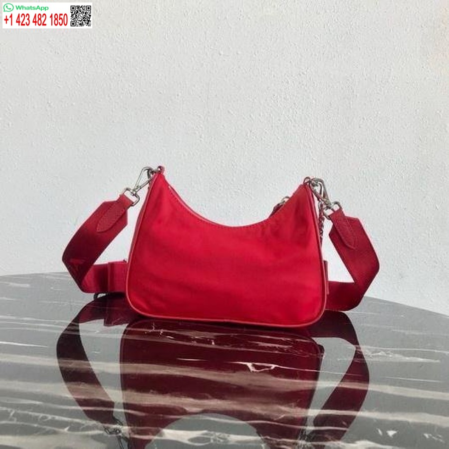 Replica Prada 1BH204 Prada Re-Edition 2005 Nylon Bag Red