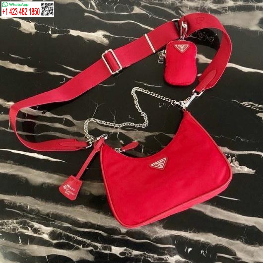 Replica Prada 1BH204 Prada Re-Edition 2005 Nylon Bag Red