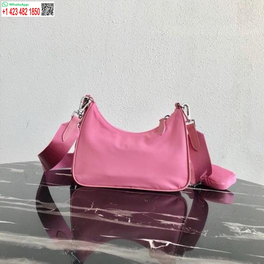 Replica Prada 1BH204 Prada Re-Edition 2005 Nylon Bag Pink