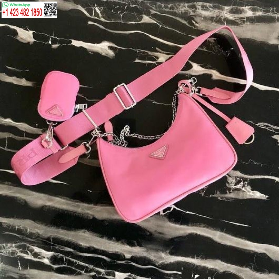 Replica Prada 1BH204 Prada Re-Edition 2005 Nylon Bag Pink