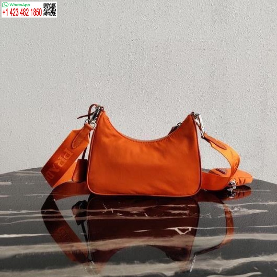 Replica Prada 1BH204 Prada Re-Edition 2005 Nylon Bag Orange
