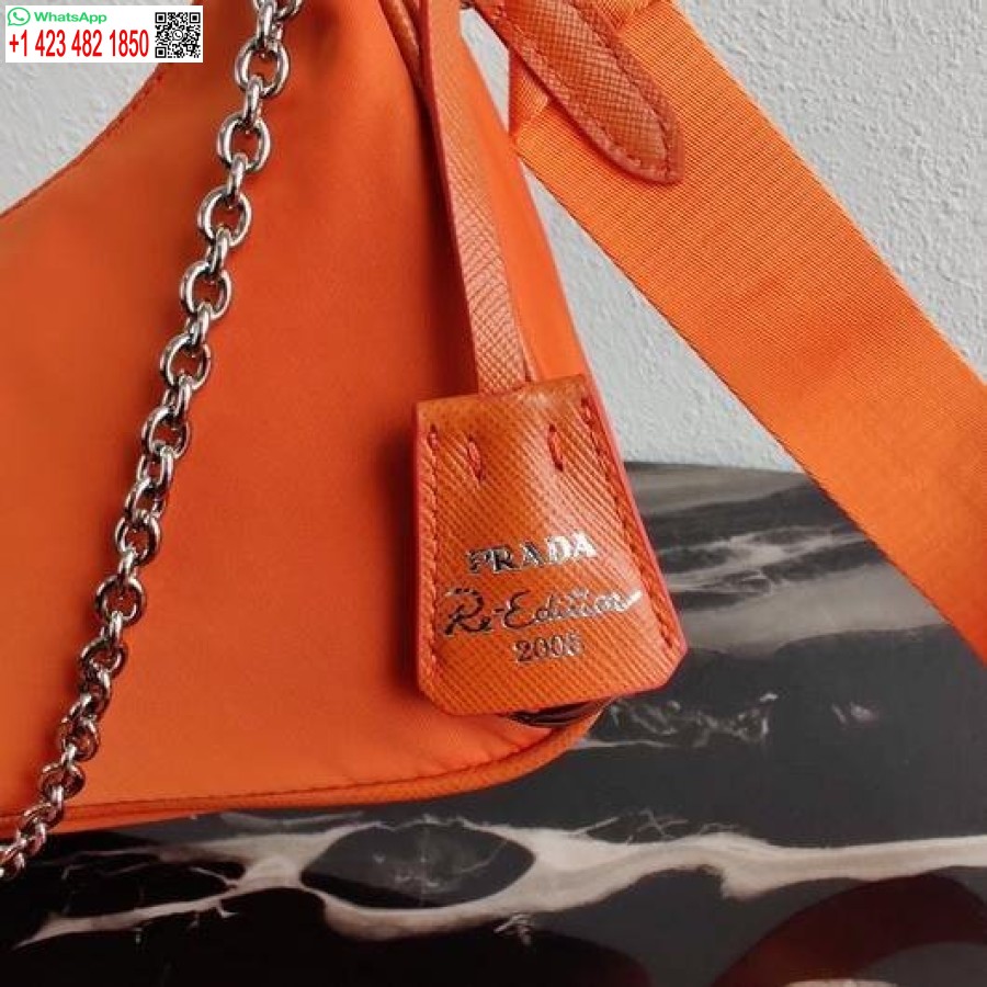 Replica Prada 1BH204 Prada Re-Edition 2005 Nylon Bag Orange