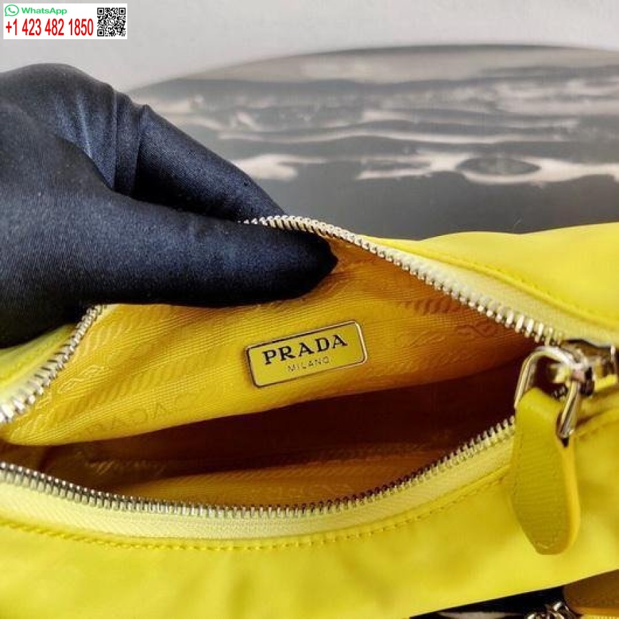 Replica Prada 1BH204 Prada Re-Edition 2005 Nylon Bag Light Yellow