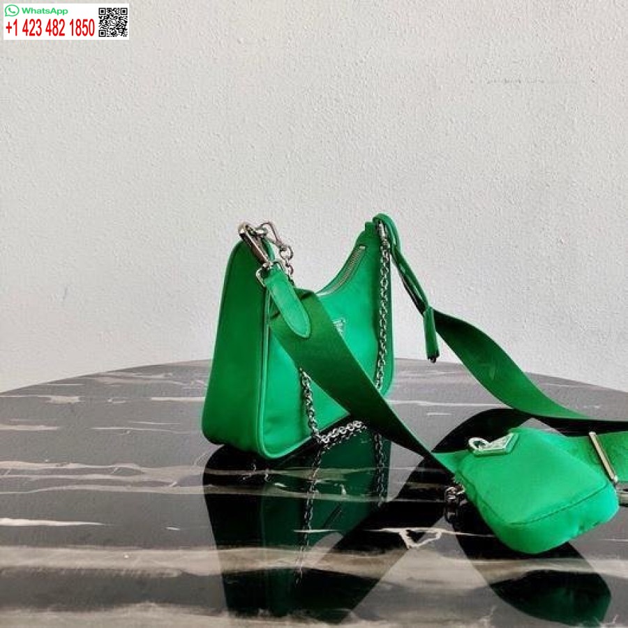 Replika Prada 1bh204 Prada Re-edition 2005 Nailon Bag Green