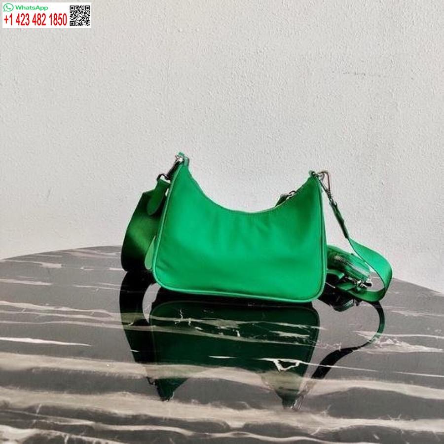 Replika Prada 1bh204 Prada Re-edition 2005 Nailon Bag Green