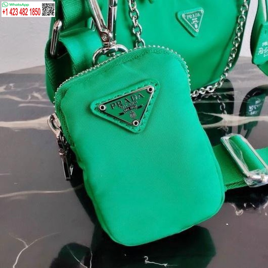 Replika Prada 1bh204 Prada Re-edition 2005 Nailon Bag Green