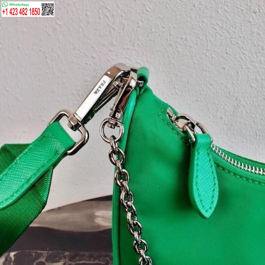 Replika Prada 1bh204 Prada Re-edition 2005 Nailon Bag Green